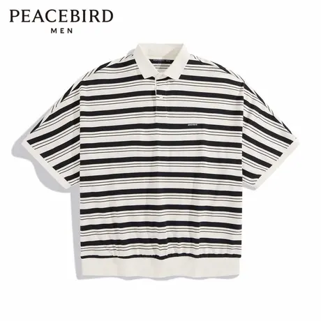 【断码钜惠】太平鸟男装夏季条纹polo衫男士宽松短袖T恤商品大图