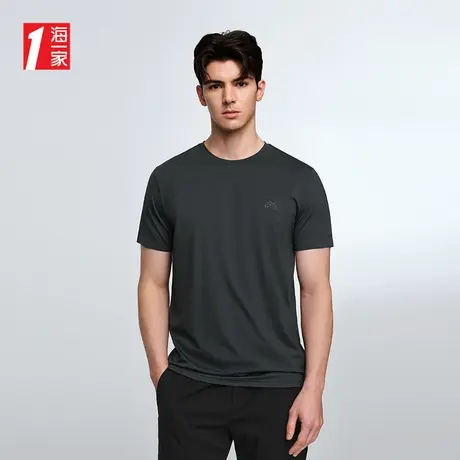 海一家经典圆领短T2025年夏季新款休闲运动男士短袖T恤商品大图