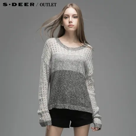 【新品】sdeer圣迪奥专柜正品混色宽松休闲针织衫4383509图片