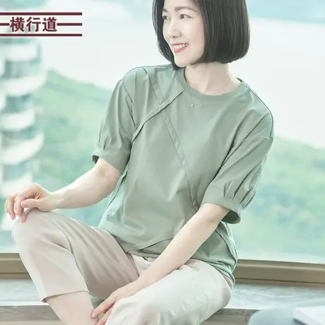 圆领宽松休闲上衣服大码女装半袖打底衫纯色T恤外穿新款夏装2025图片