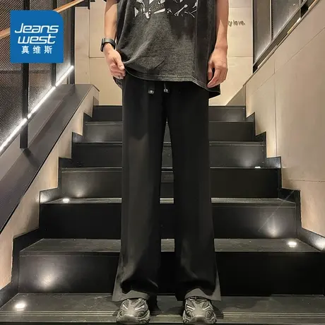 LR真维斯男装宽松休闲裤2025春季新款 青年学生时尚高街直筒裤子商品大图