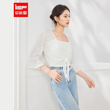 IEF/爱依服2025夏季新款通勤设计感女人味气质温柔时尚蕾丝短外披商品大图