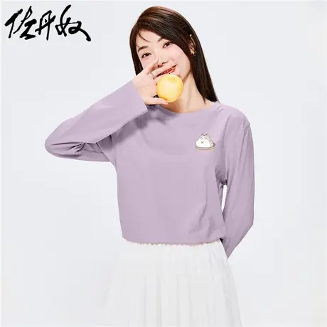 佐丹奴T恤女装纯棉印花圆领长袖T恤 99394076商品大图