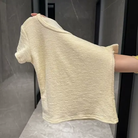 辣妹正肩短款短袖T恤女2025夏季新款修身打底衫韩版内搭半袖上衣图片