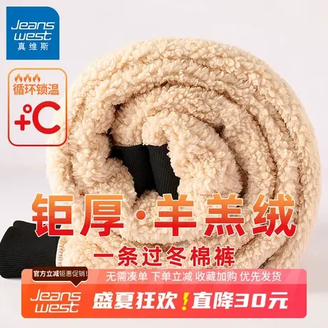 GV真维斯羊羔绒裤子男冬季加绒加厚卫裤男款厚实保暖男士棉裤B图片