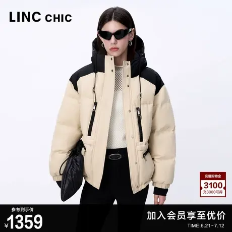 LINC金羽杰羽绒服女款2024新款机能防护感短款羽绒服女Y24801246商品大图