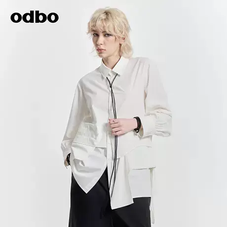 odbo/欧迪比欧时尚设计师品牌2025春夏新款女士衬衫针织长袖上衣图片