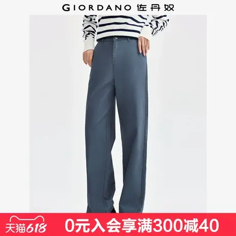 佐丹奴裤子女纯棉磨毛简约通勤风显瘦阔腿裤女式休闲裤女05414074商品大图