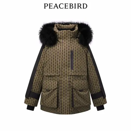 太平鸟女装冬季毛领派克羽绒服A3ACD4611商品大图