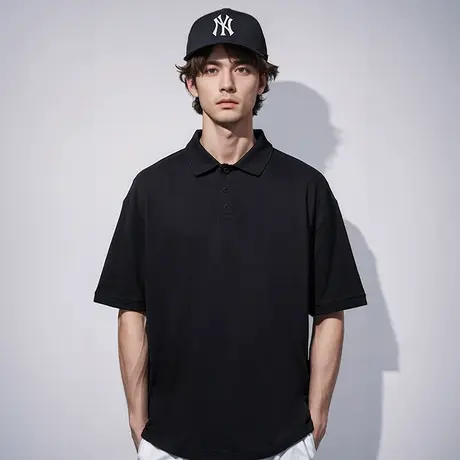 2025休闲polo衫t恤胖子男士短袖商务宽松纯棉夏季大码男装半袖潮商品大图