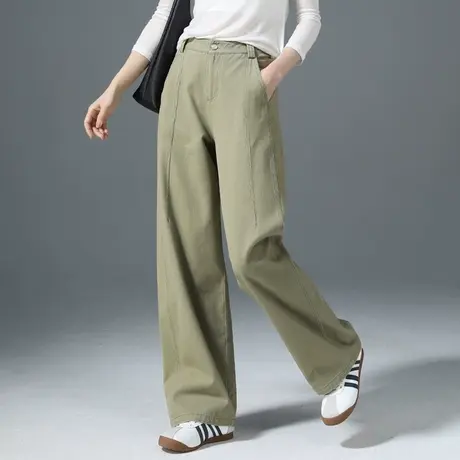 高腰阔腿裤女2025新款春秋弯刀裤显瘦裤子宽松休闲直筒香蕉镰刀裤商品大图