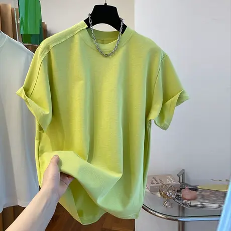 大码宽松短袖T恤女2025夏季新款韩版内搭外穿纯棉打底衫半袖上衣图片