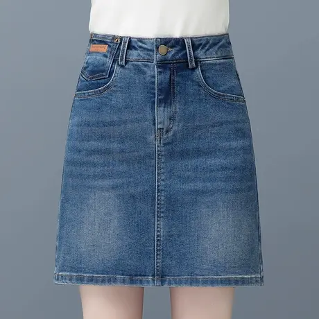 牛仔半身裙女2025年夏季新款高腰显瘦短裙百搭A字裙一步包臀裙子图片