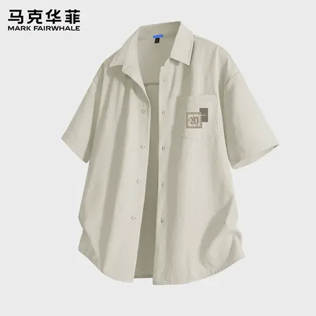 马克华菲短袖衬衫男士夏季2025新款宽松百搭翻领潮流日系上衣薄X图片