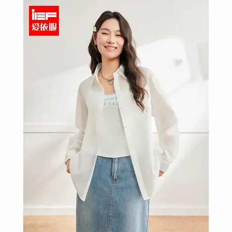 IEF/爱依服【微胖】大码女装2025夏季新款简约宽松百搭显瘦中衬衫商品大图