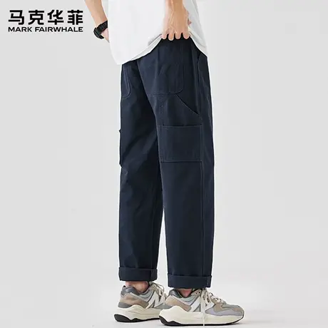 马克华菲休闲裤男款2025新款夏季薄款纯棉透气宽松直筒工装裤子X商品大图