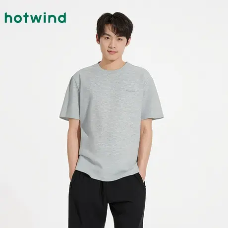 热风2025年秋季新款男士字母都市短T恤图片