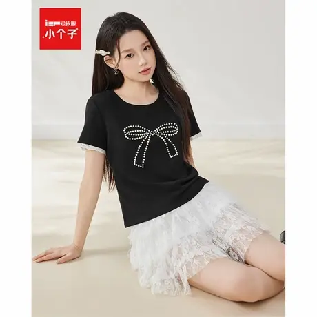 IEF/爱依服上衣2025夏季新款韩系风时尚小众显瘦设计感蝴蝶结T恤图片