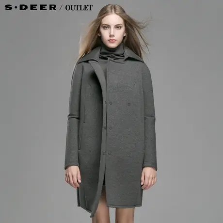 【上新】sdeer圣迪奥专柜正品 女装斜襟裁剪太空棉大衣4381821图片