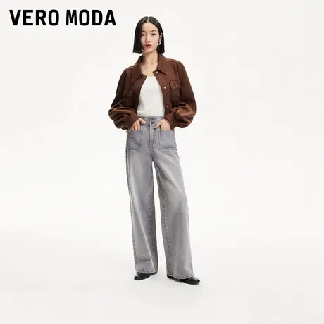 Vero Moda奥莱牛仔裤女2025早春新款高腰水洗宽松直筒复古休闲图片
