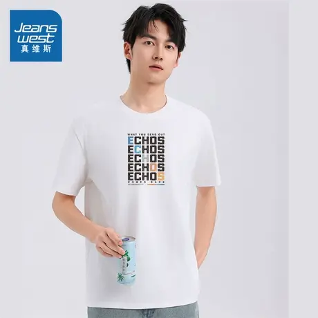 XC真维斯男装2025夏季新款 潮流时尚男士纯棉百搭短袖宽松T恤商品大图