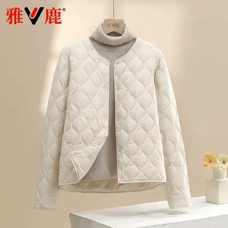 雅鹿2024新款轻薄羽绒服女短款冬季保暖百搭时尚韩版宽松羽绒外套图片