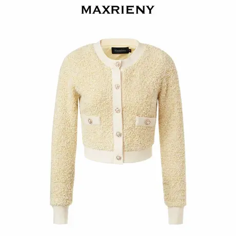 【奥莱】MAXRIENY小香风千金毛开衫秋季上衣女复古图片
