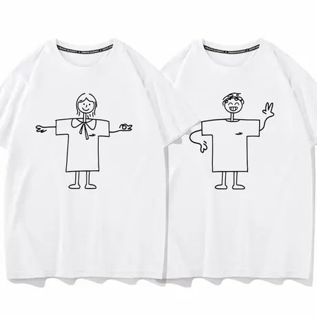 秀洛情侣款夏季情侣装情侣T恤男女同款宽松打底衫半袖衣服短袖商品大图