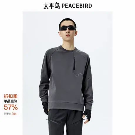 太平鸟男装卫衣24秋季新款宽松运动上衣潮 B2CRE3174图片