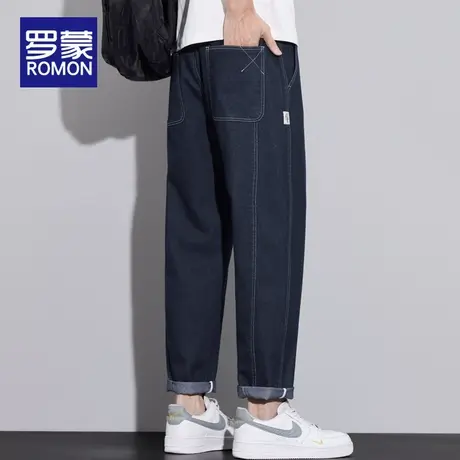 罗蒙男士牛仔裤夏季2025新款男裤宽松直筒弹力时尚百搭休闲裤子男商品大图