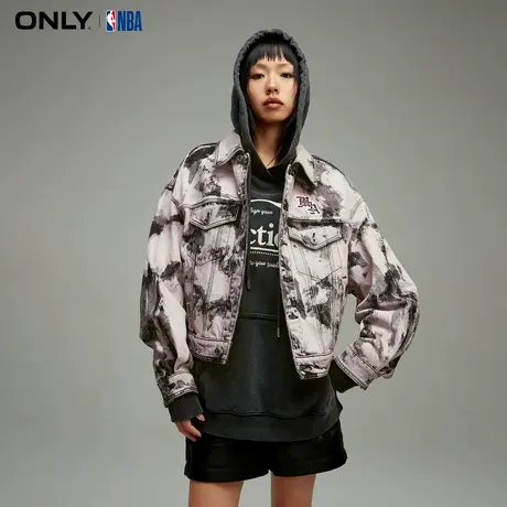 ONLY奥莱夏季NBA联名刺绣水洗晕染牛仔外套女商品大图