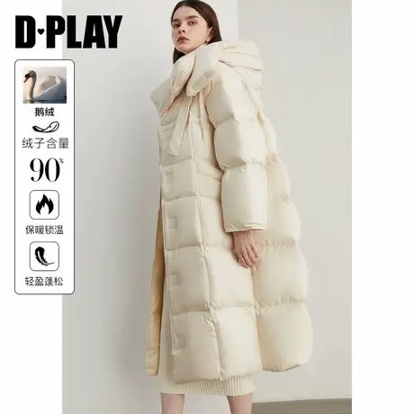 DPLAY【黑标鹅绒服】年冬季外套白色羽绒服长款加厚面包服女图片
