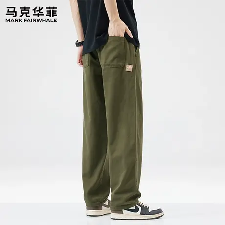 马克华菲夏季美式潮牌男士休闲裤2025新款男装纯棉运动长裤子X商品大图