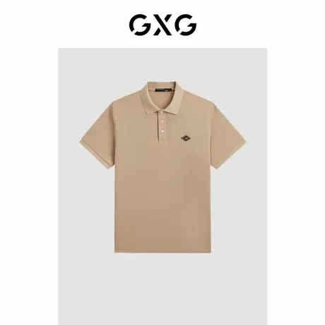 GXG男装2024年夏季凉感撞色刺绣时尚休闲翻领Polo衫男短袖商品大图