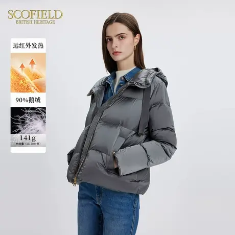 【远红外发热+太阳能热】Scofield女短款羽绒服90%鹅绒冬商品大图