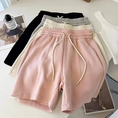 居家外穿阔腿五分裤女夏季宽松韩版高腰百搭休闲运动跑步热裤短裤图片