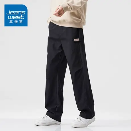 KZ真维斯春季2025年新款百搭直筒休闲长裤子男士外穿肌理感潮卫裤图片