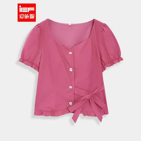 IEF/爱依服【微胖】大码女装2025夏季新款法式成熟通勤百搭上衣商品大图