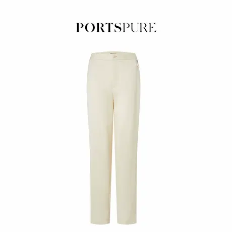 宝姿PORTSPURE女装2025夏季新品老钱风可拆卸珍珠直筒长裤西裤商品大图