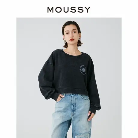 MOUSSY 新品运动休闲风圆领纯棉宽松落肩街头感卫衣028HS990-0020商品大图