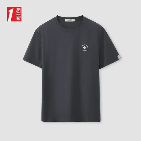 海一家经典圆领短T2025年夏季新款字母印花男士短袖T恤图片