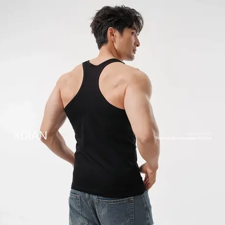 续点「弹力保型」工字背心男款2025新款纯棉运动健身修身坎肩上衣图片