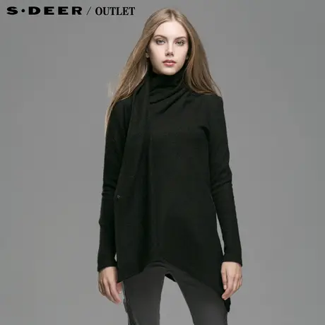 【新品】sdeer圣迪奥专柜正品女装堆领修身羊毛外套4381711图片