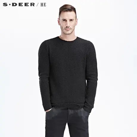 sdeerhe圣迪奥休闲简约纯色格线长袖上衣H15373517图片