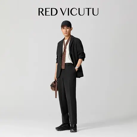 VICUTU威可多男士休闲西服上衣华夫格肌理商务通勤绵羊毛西装外套图片