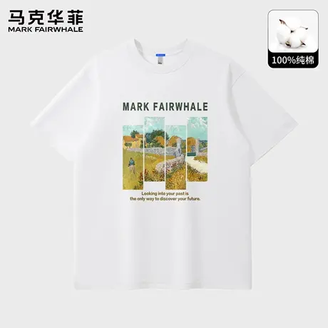 马克华菲纯棉短袖男款2025新款男款夏季美式上衣宽松半袖t恤男潮X图片