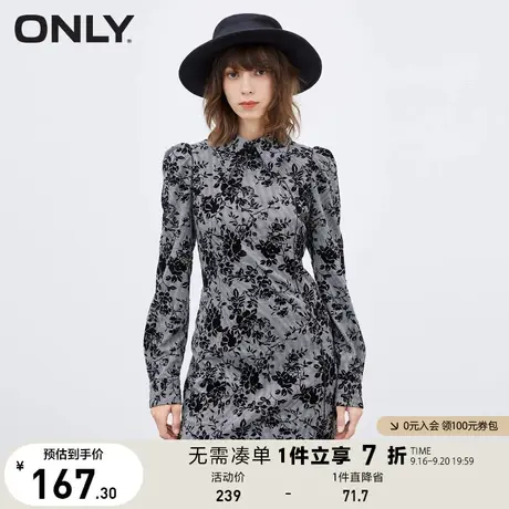 【买4免1】ONLY奥莱夏季玫瑰格子改良旗袍收腰短款连衣裙女商品大图