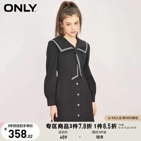 ONLY奥莱夏季新款时尚潮流海军领泡泡袖短款连衣裙女商品大图