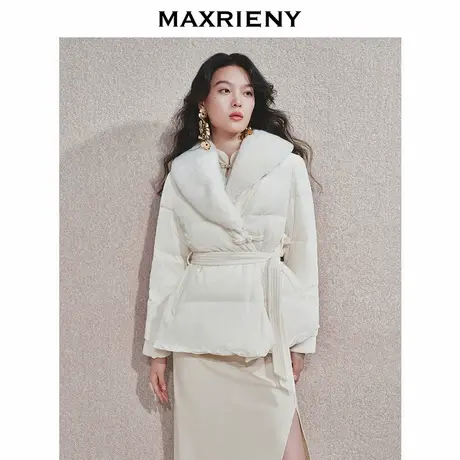 【商场同款】MAXRIENY中式羽绒服24冬新款收腰系带设计保暖外套女商品大图