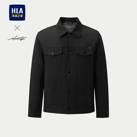 HLA/海澜之家轻商务时尚系列棉服25秋冬新翻领简约个性保暖外套男图片